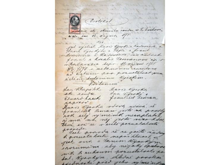 300 oude(re) poststukken w.b. briefkaarten, krantenzegels op complete kranten, oude fiscaalzegels op formulieren, pakketkaart