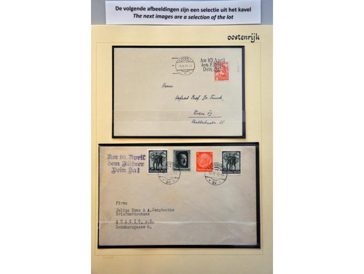 collectie post(waarde)stukken en fragmenten Anschluss en Tweede Wereldoorlog en iets na de WO II, in klemband