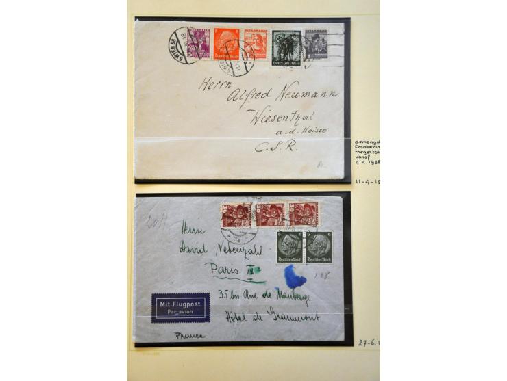 collectie post(waarde)stukken en fragmenten Anschluss en Tweede Wereldoorlog en iets na de WO II, in klemband
