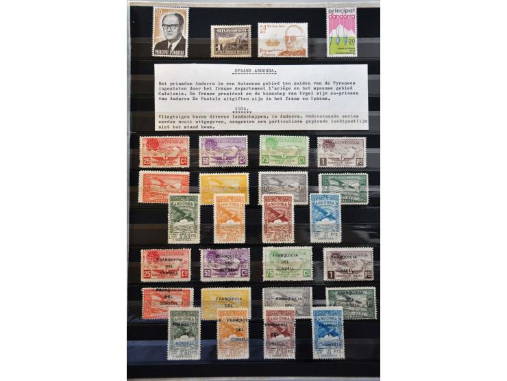 collectie 1928-1993 * (w.b. Mi. 12C, 13, 14) en **, (Europa '72 gestempeld), tevens ongetand Carlisten (c.1875), Multa, (niet