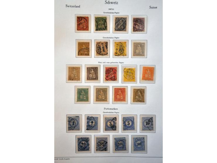 collectie 1850-1986 met betere ex. en series w.b. klassiek, dienst, nominaal, iets post(waarde)stukken, etc. in 4 albums, ins