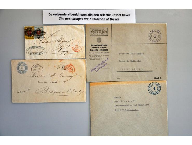 ruim 200 poststukken w.b. klassiek, soldatenpost, dienst en censuur, in doosje