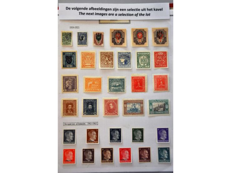 collectie w.b. betere ex. en series, **/* en gestempeld in 4 albums