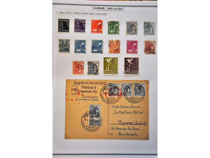 collectie w.b. betere ex. en series, **/* en gestempeld in 4 albums