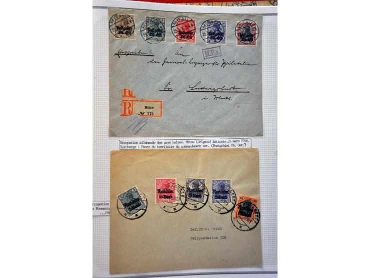 collectie w.b. betere ex. en series, **/* en gestempeld in 4 albums
