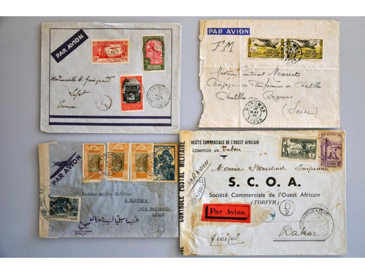 ruim 100 luchtpostbrieven 1936-1945, veel met censuur naar Europa, Libië-Verona (nov.1941), Somalia, etc. in ringband
