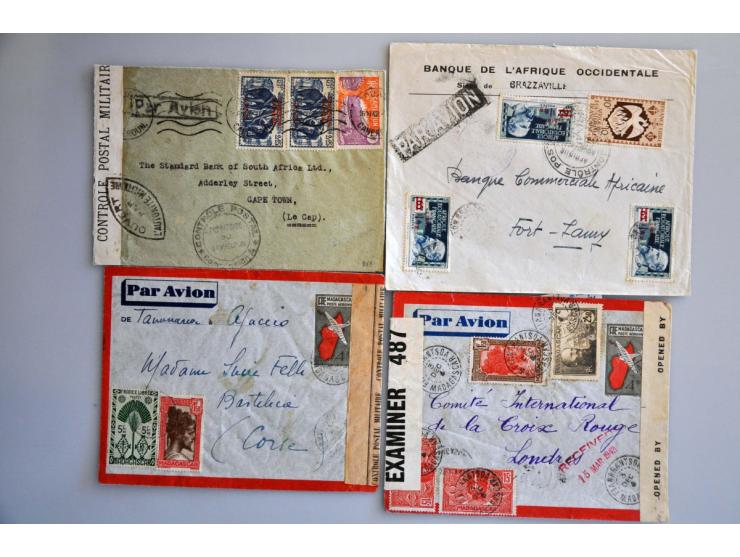 ruim 100 luchtpostbrieven 1936-1945, veel met censuur naar Europa, Libië-Verona (nov.1941), Somalia, etc. in ringband