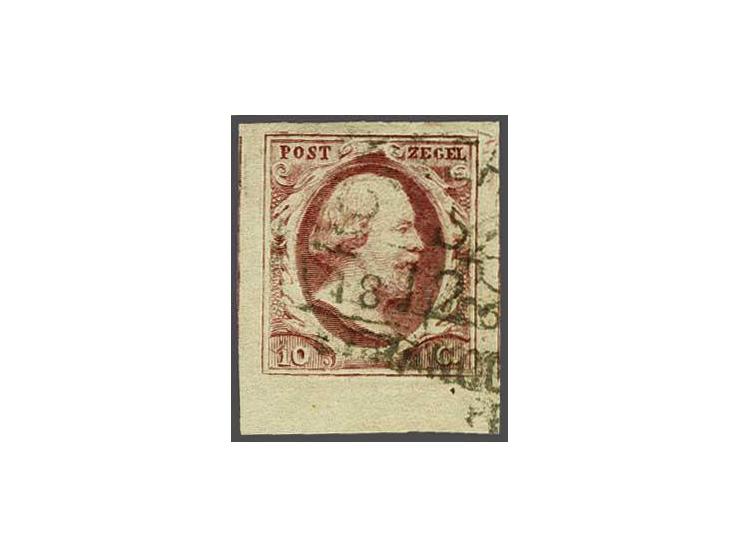 10 cent bruinrood plaat VI pos. 23 met velrand, pracht ex.