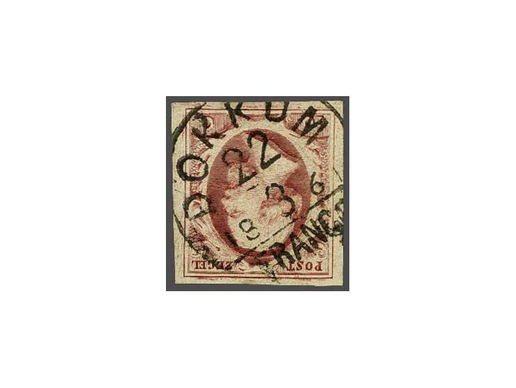 Dokkum C (Ey 300) op 10 cent bruinrood plaat VI, pracht ex.