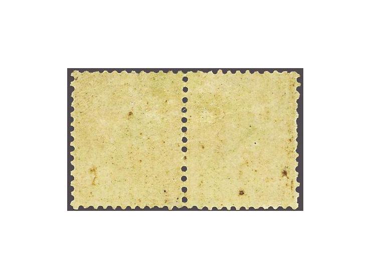 50 cent goudkleur type I tanding 12¾ x 11¾ in paar, pracht ex. met certificaat Vleeming 2018: Zegels in paar en tanding echt,