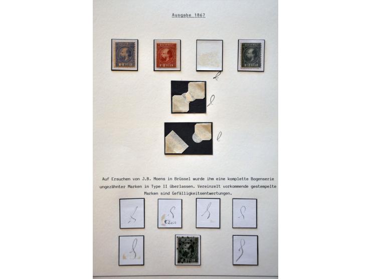 Gespecialiseerde collectie w.b. tandingen, typen, grotere eenheden, moederblokreconstructies, plaatfouten, enkele poststukken