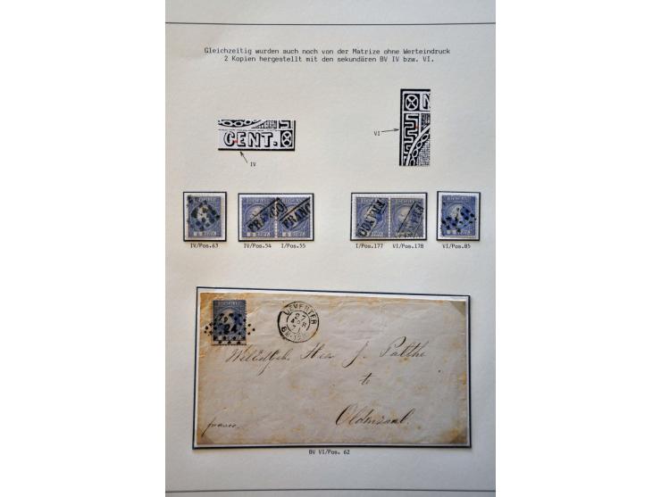 Gespecialiseerde collectie w.b. tandingen, typen, grotere eenheden, moederblokreconstructies, plaatfouten, enkele poststukken