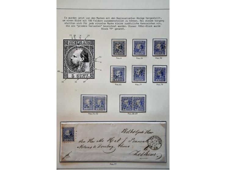 Gespecialiseerde collectie w.b. tandingen, typen, grotere eenheden, moederblokreconstructies, plaatfouten, enkele poststukken