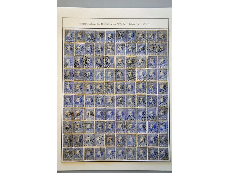 Gespecialiseerde collectie w.b. tandingen, typen, grotere eenheden, moederblokreconstructies, plaatfouten, enkele poststukken