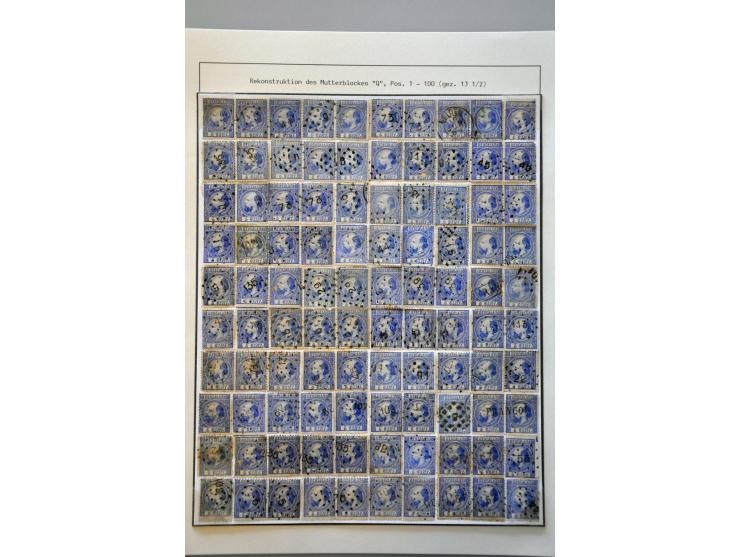 Gespecialiseerde collectie w.b. tandingen, typen, grotere eenheden, moederblokreconstructies, plaatfouten, enkele poststukken