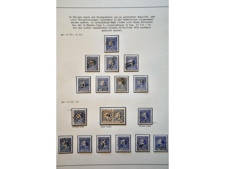 Gespecialiseerde collectie w.b. tandingen, typen, grotere eenheden, moederblokreconstructies, plaatfouten, enkele poststukken