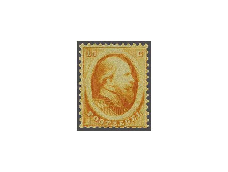 15 cent oranje Utrechtse druk met certificaten Muis 2010 en Vleeming 2011, cat.w. 4750
