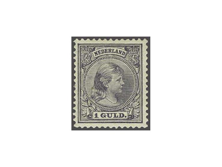 1 gulden grijsviolet, pracht ex. met certificaat Vleeming 2016, cat.w. 1000