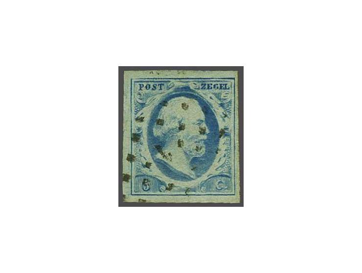 1 - Alkmaar - op 1e emissie 5 cent blauw plaat III pos. 75, pracht ex. met certificaat Vleeming 2018. 4 afdrukken van dit ste