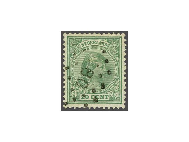 80 - Noordwijk - op Hangend Haar 20 cent, pracht ex. (hoektandvouwtje), cat.w. 200