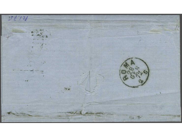 10 cent karmijn type II tanding 13½ kleine gaten en 25 cent donkerviolet type I tanding 12¾ x 11¾ op briefomslag van Rotterda