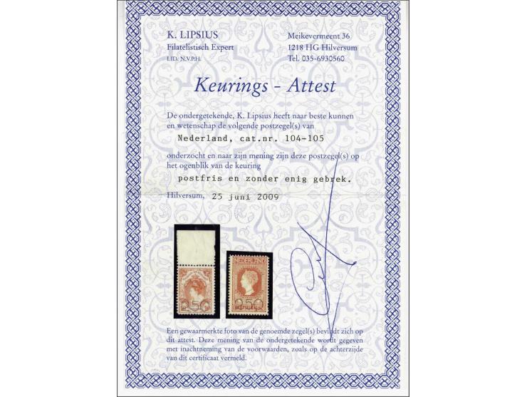 Opruimingsuitgifte 2½ op 10 gulden met certificaat Lipsius 2009, cat.w. 800