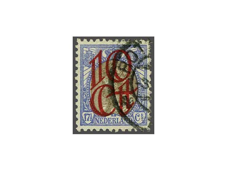Opruimingsuitgifte 10 op 17½ cent ultramarijn en bruin tanding 11½, pracht ex. met certificaat NVPH 2007, cat.w. 1000