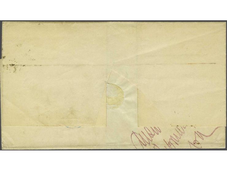 15 cent oranjebruin type I tanding 12¾ x 11¾ in paar en 50 cent goudkleur type I tanding 12¾ x 11¾ op omslag per N.R. Spoorwe