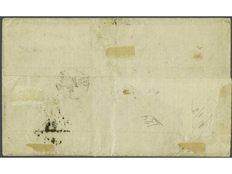 20 cent donkergroen type II tanding 13¼ kleine gaten in strip van 3 op vouwbrief van Rotterdam 20-12-1871 over Erquelines naa
