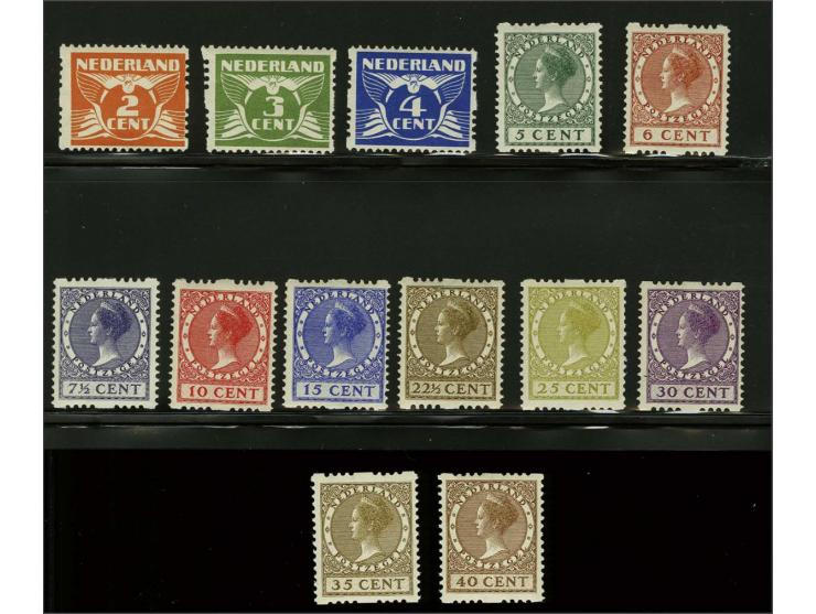 Tweezijdig met watermerk 2 t/m 40 cent, R29 gomvouwtje, cat.w. 440