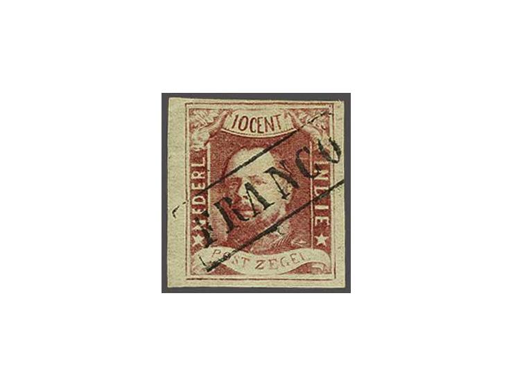 10 cent wijnrood pos. 61 met velrand, luxe ex. met attest Vleeming 2017, cat.w. 125+