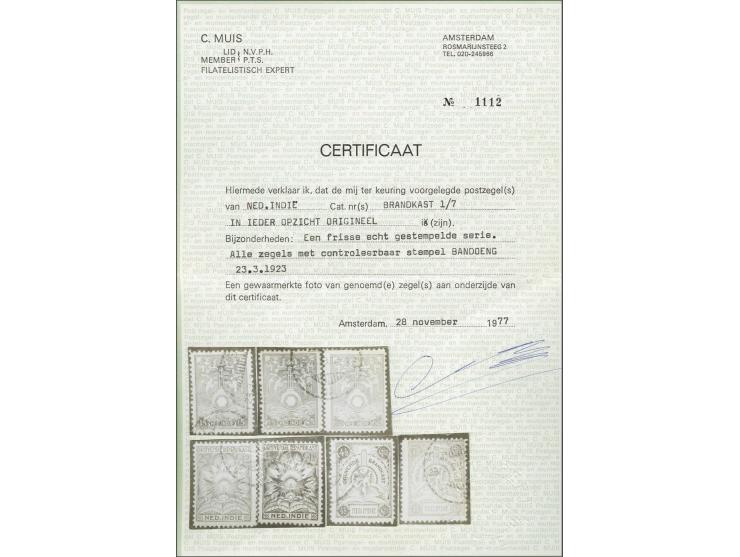 15 cent t/m 7½ gulden, pracht ex. (nr. BK4 mist tandje) met certificaat Muis 1977: Een frisse echt gestempelde serie. Alle ze