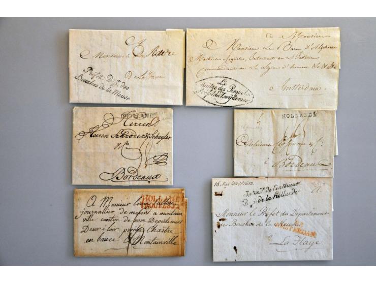 14 poststukken ca.1800-1815 w.b. portvrijdom, in ringband