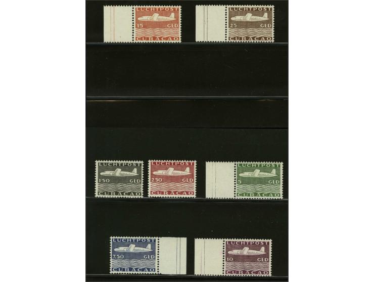 Vliegtuig 1½ t/m 25 gulden, nrs. LP84-LP88 alle met velrand, cat.w. 525