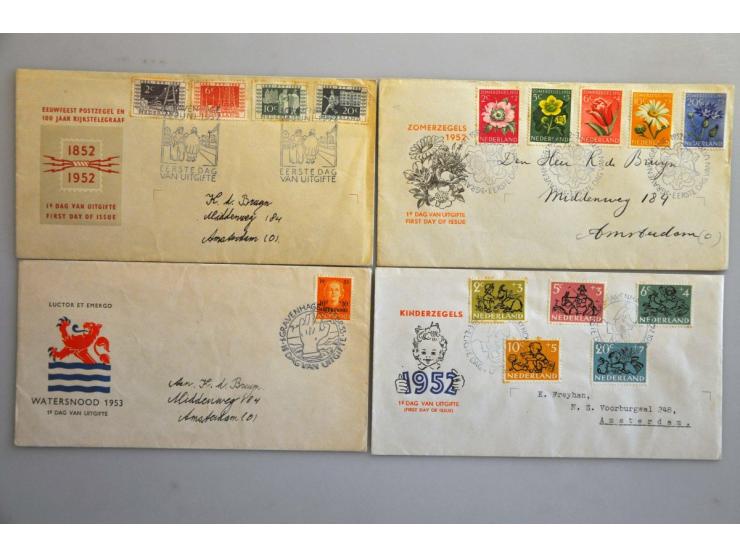 collectie fdc's vanaf E1 (getypt adres, open klep) t/m 562 (2007) in 5 albums 