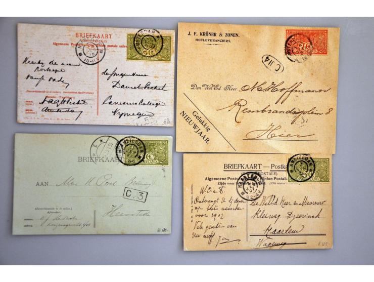 emissie TBC 1906 collectie poststukken (25 ex.) met veel betere ex. w.b. stempels, betere frankeringen etc. in album