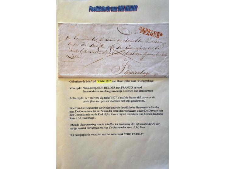 50 poststukken 1690-ca.1870 w.b. 3-stuiver H (1690 en 1691), Zeeuwse Landpost (zwarte Andreaskruizen), Gouda P. met 3-stuiver