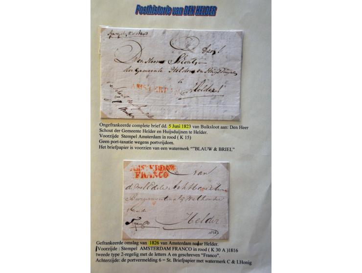 50 poststukken 1690-ca.1870 w.b. 3-stuiver H (1690 en 1691), Zeeuwse Landpost (zwarte Andreaskruizen), Gouda P. met 3-stuiver