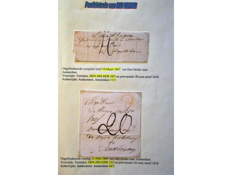 50 poststukken 1690-ca.1870 w.b. 3-stuiver H (1690 en 1691), Zeeuwse Landpost (zwarte Andreaskruizen), Gouda P. met 3-stuiver