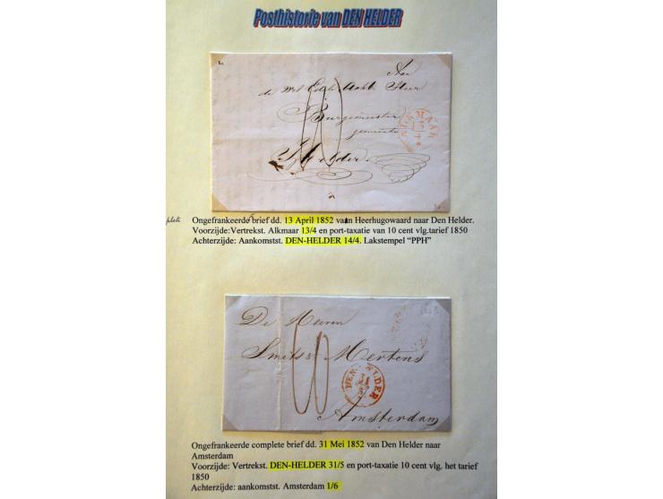 50 poststukken 1690-ca.1870 w.b. 3-stuiver H (1690 en 1691), Zeeuwse Landpost (zwarte Andreaskruizen), Gouda P. met 3-stuiver