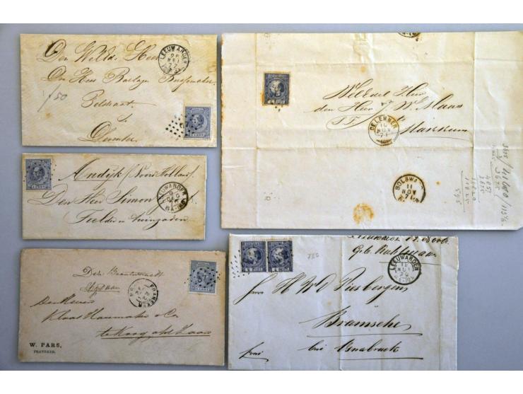 poststukken Friesland vanaf 1843 totaal ca. 40 ex.  