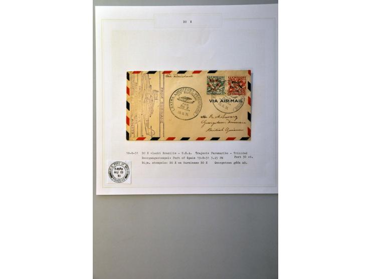 Do. X. collectie poststukken w.b. enkel- en mengfrankeringen met bestemmingen (Nederland, Antigua, Cuba, British Guiana), tot