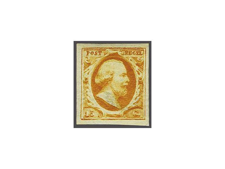 15 cent donkergeeloranje pos. 66, pracht ex. met volle originele gom, cat.w. 1200