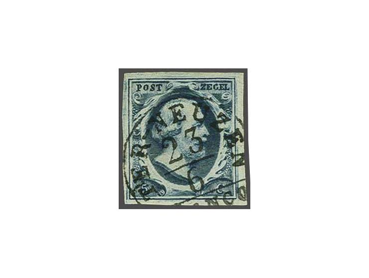 5 cent zwartblauw plaat III pos. 30 met Terneuzen A (Ey 125), pracht ex.