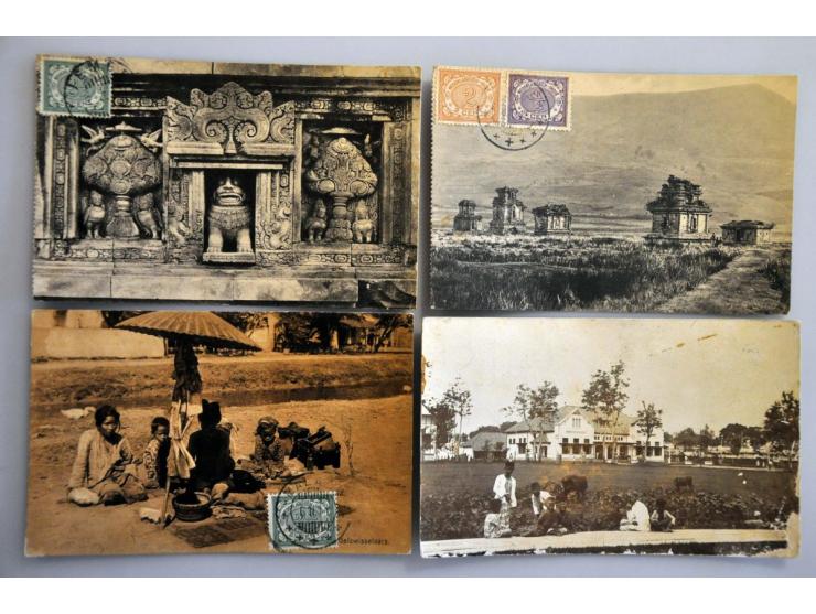 collectie ca. 160 ex. oude en zeer oude met beter en leuke frankeringen in 2 albums