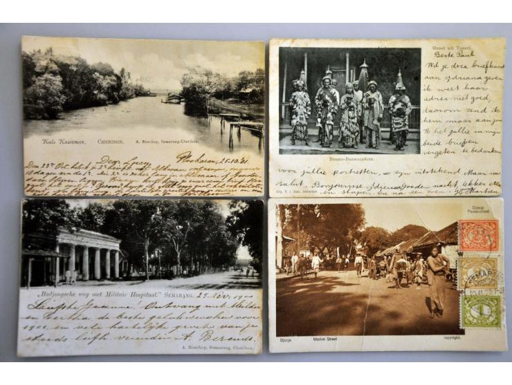 collectie ca. 160 ex. oude en zeer oude met beter en leuke frankeringen in 2 albums