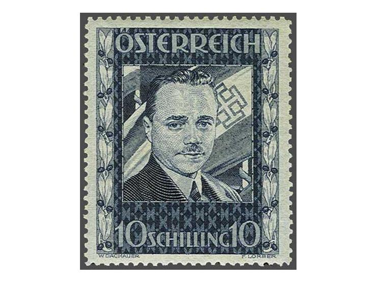 Chancellor Dolfuss 10 schillings black blue, very fine (tiny yellow spot), cat.v. 800