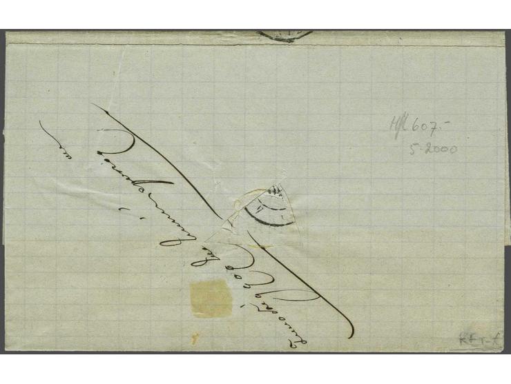 Ceres Siège de Paris 40 centimes tied by blue anchor cancel on folded letter (without content) from Constantinople with blue 
