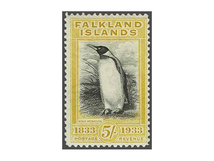 King Penguin 5s. yellow and black, very fine mounted mint with 1989 Holcombe certificate, cat.v. £ 950