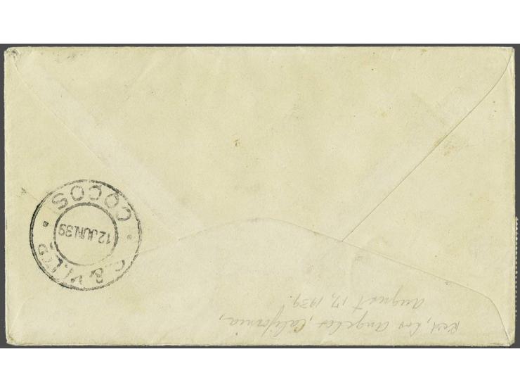 Indian ocean survey flight, Catalina flying boat GUBA 2 was the first civil aeroplane to arrive on Seychelles. This cover was